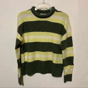 Madewell Green Color Block Knit Cozy Sweater size Small